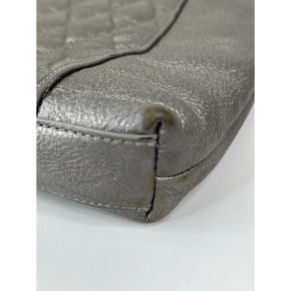 Vera Bradley Quilted Leather Molly Crossbody Purse Silver Metallic Crossbody Bag